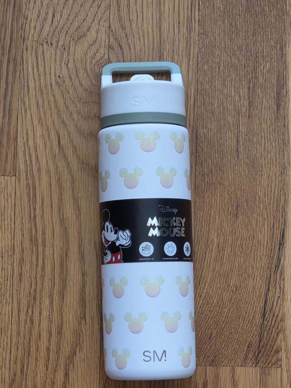 Disney Simple Modern White Water Bottle with Pastel Mickey Icons